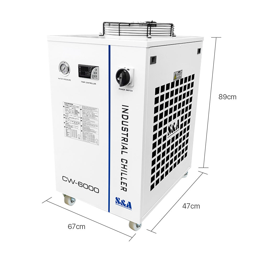 S&A CW6000 Water Cooler Industrial Chiller For CNC Spindle and Co2 Laser Cutting Engraving Machine