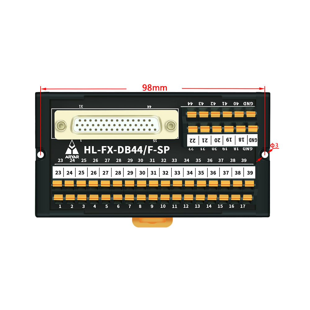 DB44 relay terminal block express wiring crimp for Delta B2 leisai invt inovance and other servo wiring Servo terminal block