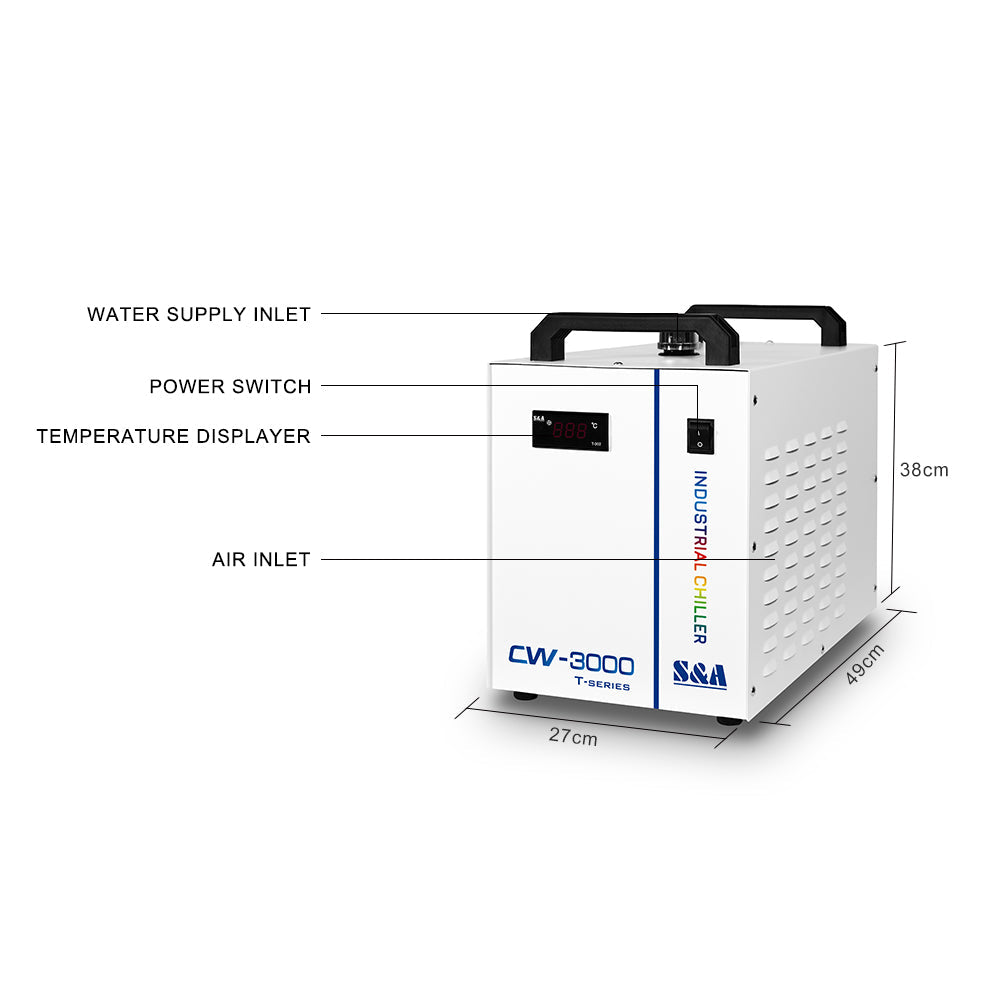 S&A CW3000 Water Cooler Industrial Chiller For CNC Spindle and Co2 Laser Cutting Engraving Machine